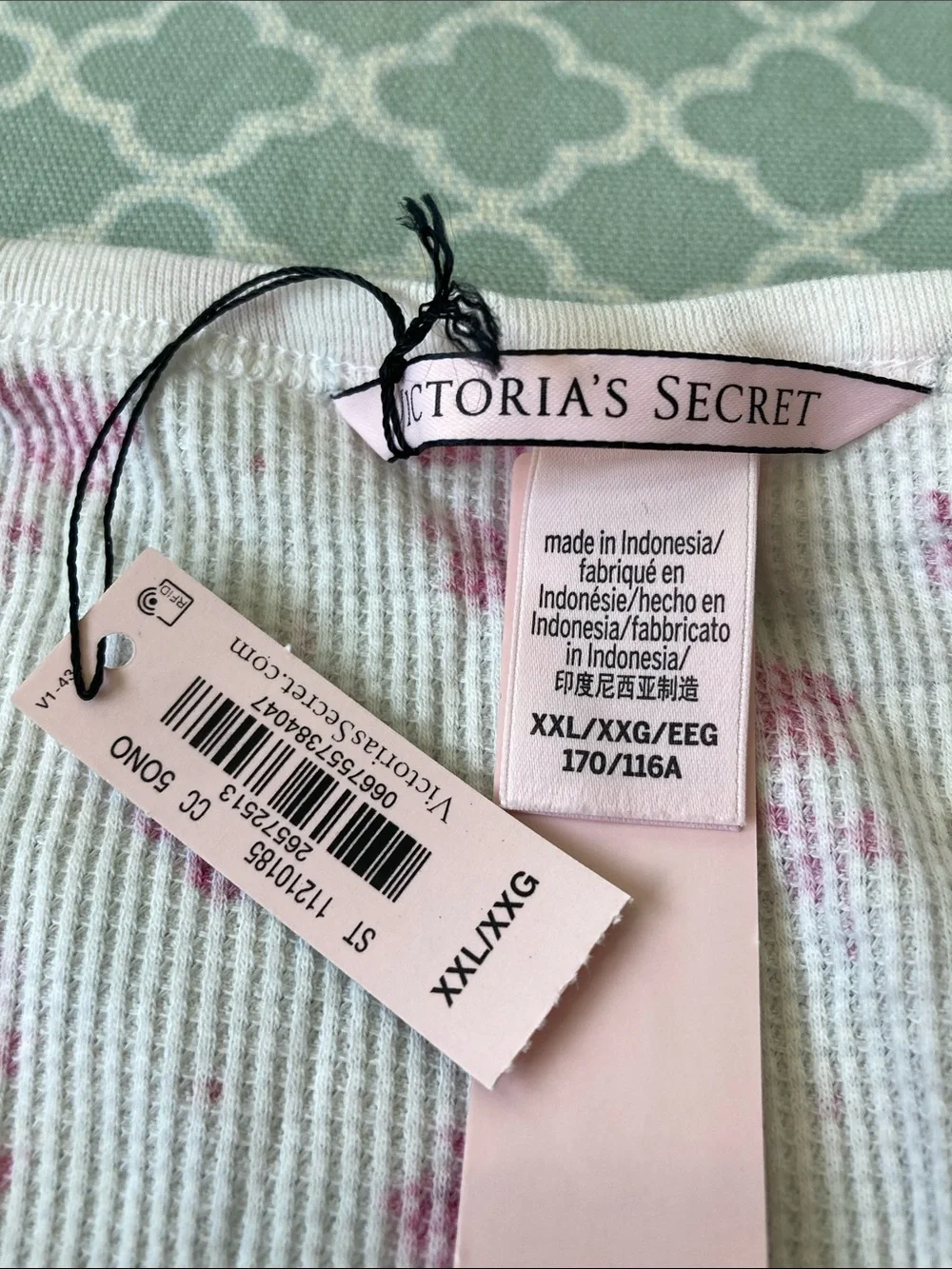 NWT Victoria’s Secret Pink Rose Thermal Split Neck Floral Sleepdress XXL
